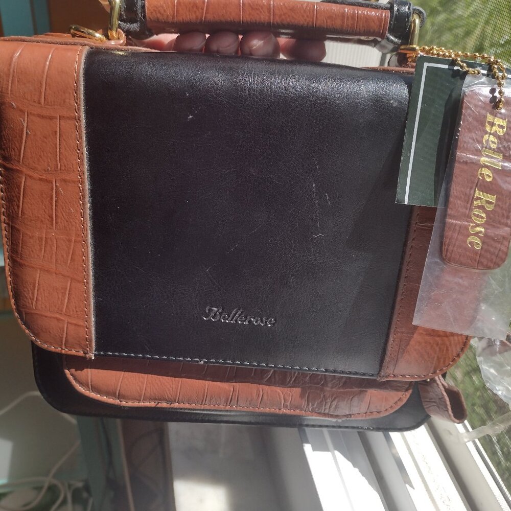 Donna Karan ; Belle Rose mini handbag, mini briefcase with cell phone holder